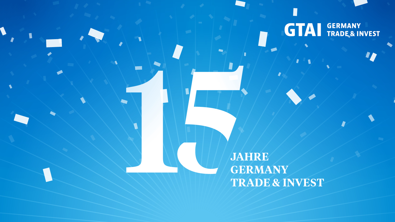 Germany Trade and Invst feiert 15-jähriges Firmenjubiläum.