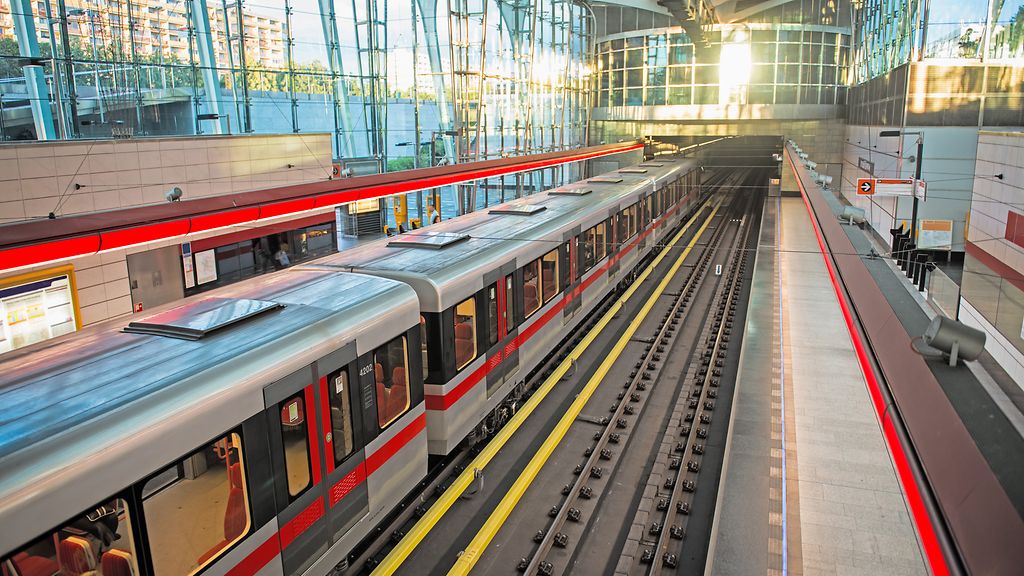 Train at subway Station