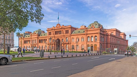 Partial view of Casa Rosada