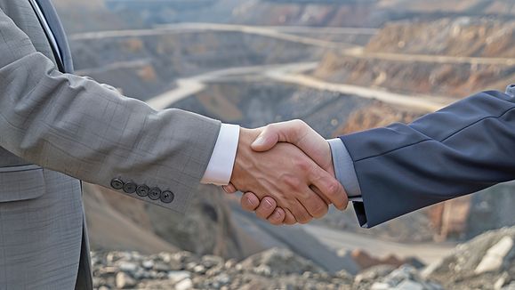 AI Generated picture of two successful businessmen shaking hands